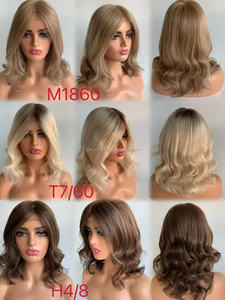 Peluca Oncológica en Stock de Cabello Humano Natural con Base Superior de Seda y Mechas, <span class=keywords><strong>Pelucas</strong></span> de Grado Médico para Alopecia en Color Castaño - Product Image 6