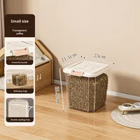 Seau de stockage pour aliments pour chats et chiens, en plastique PP injecté, hermétique, résistant à l'humidité, rectangulaire, grande capacité, durable, facile à nettoyer, pour animaux de compagnie
