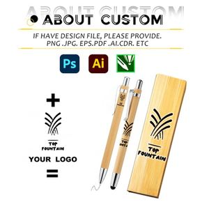 Promotional <b>Pen</b> with logo Stylus and Wooden Ballpoint <b>Pens</b> Wholesale Advertising Luxury <b>Pen</b> Set - Product Image 4