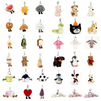 Porte-clés en peluche style Jellycat, ours de Barcelone, sac à cornes, boule d'aubergine, pendentif jouet en EVA, vente en gros, cadeau unisexe