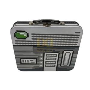 Boîte plate rectangulaire arrondie de haute qualité mosaïque Style sombre poignée de transport conteneur en fer boîte en fer blanc pour jeux de société pique-niques nourriture - Product Image 3