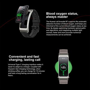 Montre connectée Talk Band B7 avec surveillance de la fréquence cardiaque, de l'oxygène sanguin et de la santé, écran AMOLED, écouteurs, bracelet intelligent - Product Image 6