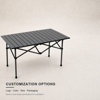 Table de camping pliable portable, table d'appoint en aluminium et fer, légère, avec sac de transport, pour la cuisine en plein air, la randonnée, les pique-niques, les barbecues
