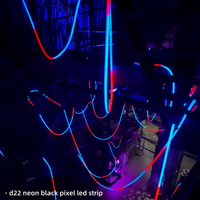 Tube LED RGBW DMX Noir 360 °   Lumières néon flexibles programmables en silicone pour discothèques, festivals de musique et raves