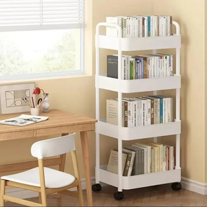 Estante de almacenamiento móvil, carrito de <span class=keywords><strong>dormitorio</strong></span> de pie, estantes portátiles para huecos de baño, estantes Organizadores de aperitivos multicapa para sala de estar - Product Image 6