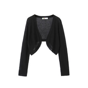 Cárdigan de punto fino Runqi N8653 para verano, con tirantes finos, estilo suelto y transparente, en blanco y negro, talla grande, para uso diario informal de mujer. - Product Image 2