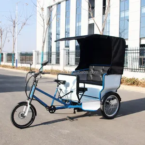 סין מייצרת סיוע דוושה 3 גלגלים אופני מונית תלת אופן חשמלי עם מושב נוסע