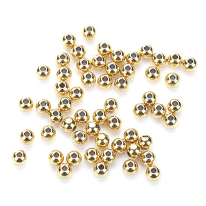 Perles en acier inoxydable plaqué or, petites perles rondes lisses, pour la fabrication de bijoux DIY, perles en vrac H1279 - Product Image 5