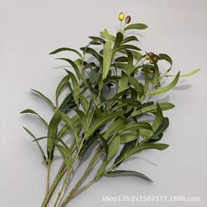 Fleurs artificielles Qiye, feuille d'olivier, tige unique, 10 branches, style forêt en soie, décoration de mariage et de Pâques - Product Image 4