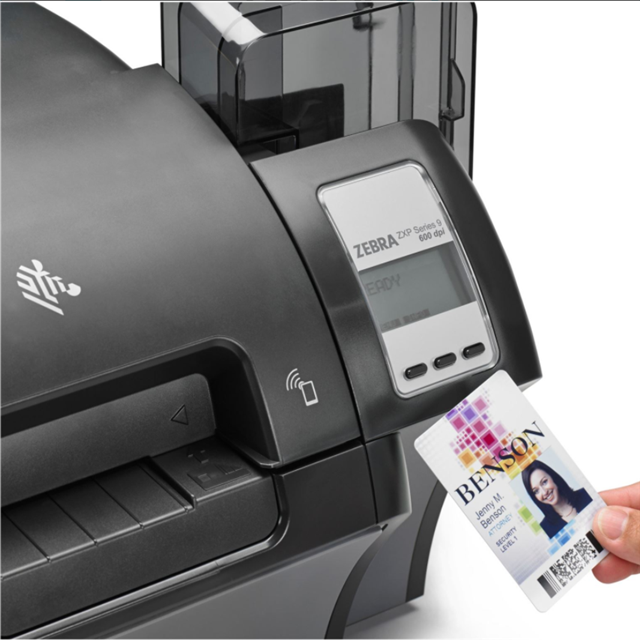 Higher Definition Card Printing Zebra ZXP Series 9 Dual Sided Retransfer ID Card Printer 300dpi Resolution with Ethernet