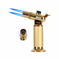 Briquet gonflable Hongjing à double flamme, coupe-vent, grande puissance, pistolet de soudage, pour barbecue extérieur et cigares