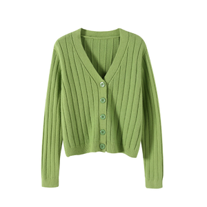 Maglione in <span class=keywords><strong>cotone</strong></span> con scollo a v autunno inverno nuovo Pullover femminile Slim Fit maglione lavorato a maglia tinta unita maglioni da <span class=keywords><strong>donna</strong></span> <span class=keywords><strong>dolcevita</strong></span> - Product Image 5