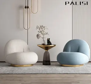 Silla de terciopelo nórdico italiano para sala de estar, mueble de colocación, silla individual de terciopelo gris, reclinable