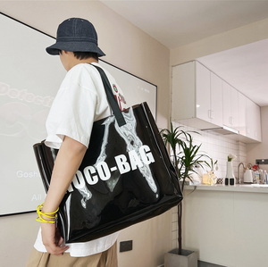 New Style Clear Black PVC Reusable Outdoor <b>Bag</b> <b>Little</b> Neon Waterproof Summer Beach Tote Shopping <b>Bag</b> - Product Image 2