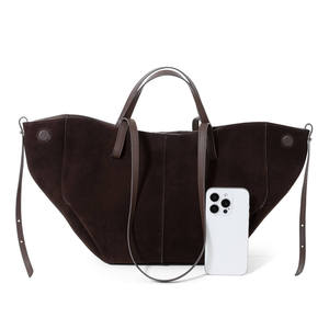 Bolsos de Mano de Cuero Genuino de Diseño Único, Bolsos Tote de Gamuza Esmerilada de Alta Gama para Mujer, Venta al por Mayor Personalizada - Product Image 3