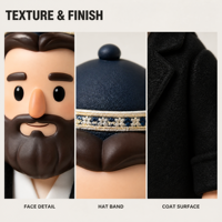 Figurines d'action personnalisées inspirées de la culture juive, en plastique, avec barbe, vêtements noirs et robe blanche, jouets, poupées en vinyle à thème culturel