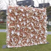 Nieuwe aanwinst Kunstzijde Bloemen Wandpanelen Achtergrond 8ft X 8ft Op Maat Gemaakte Kleuren Luxe Elegant Vintage Bruiloft Feest