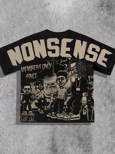 T-shirt noir pour homme à imprimé squelette, style gothique, col rond, manches courtes, 100 % coton jersey, coupe ample, logo au dos - Product Image 3