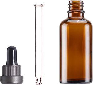 5ml 10ml 15ml 20ml 30ml 50ml100mlAmber Glass <b>Dropper</b> <b>Bottles</b> With Black Cap for Essential Oil Perfume Sample <b>Bottle</b> Aromatherapy - Product Image 2