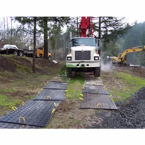 Ineinandergreifende Bodenbeläge Gras 100% hdpe 4*8 ft Kunststoff Access Road Hochleistungs-Laufbahn abdeckungen Bog Bodenschutz-Schienen matte