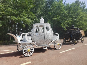 Chariot de mariage électrique en forme de citrouille blanche creuse pour excursions touristiques européennes - Product Image 3