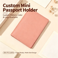 Porte-passeport pour femme en cuir PU léger, fin, portable, avec blocage RFID, motif et couleur personnalisés, pour les voyages et le quotidien
