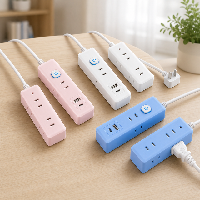 Southeast Asia Industrial USB 4-Outlet Durable Small Socket Power Strip with USB a & C Ports Mini Plug-in Board