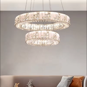 Modern Gold Luxury Crystal Pendant Light Chandelier Dining <b>Room</b> Hotel <b>AC</b> Power Switch Control Warm White Light Factory Price ODM - Product Image 2