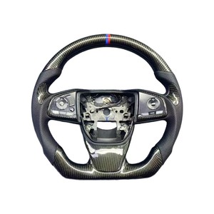 Volant en cuir perforé en fibre de carbone pour volant de voiture Honda <span class=keywords><strong>Civic</strong></span> 10e génération - Product Image 5