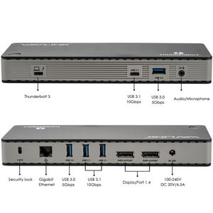 WAVLINK 11-in-1 <span class=keywords><strong>USB</strong></span> 3.1 RJ45 ด็อกกิ้งสเตชั่น Thunderbolt3 รองรับจอแสดงผลคู่ 4K และจอแสดงผลเดี่ยว 8K รุ่น Wavlink UTD21D - Product Image 3