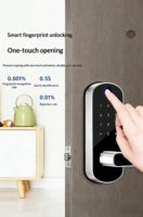 Cerradura Inteligente de Alta Seguridad para Puerta de Madera de Una Sola Lengüeta RF-086 Tuya Wi-Fi con Huella Dactilar y Código, Reemplazo Universal con Tarjeta de Memoria