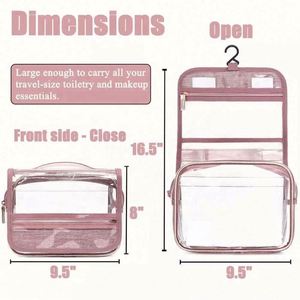 Design Factory Wholesale Travel Waterproof Hanging <b>Toiletry</b> Wash <b>Bag</b> Custom PVC Transparent Clear Zipper Organizer Logo Letter - Product Image 3