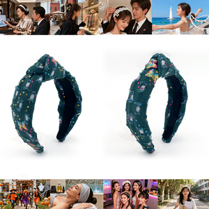 Dream Fashion Kids Crystal Pearl <strong>Headbands</strong> Demin Colorful Sequin Designer Hair Accessories Cute <strong>Baby</strong> Girl <strong>Headband</strong> - Product Image 4