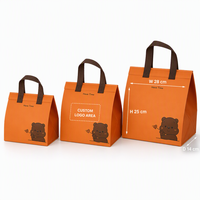 Bolsa de Embalaje para Llevar Comida de Restaurante Personalizada con Marca, No Tejida, Ecológica