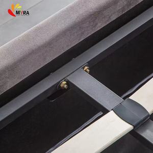 Set di Mobili di Lusso per Camera da <span class=keywords><strong>Letto</strong></span>, <span class=keywords><strong>Letto</strong></span> Singolo Design a Slitta con Testiera Imbottita Curva, Struttura <span class=keywords><strong>Letto</strong></span> Queen con Contenitore e Sollevamento a Gas - Product Image 6