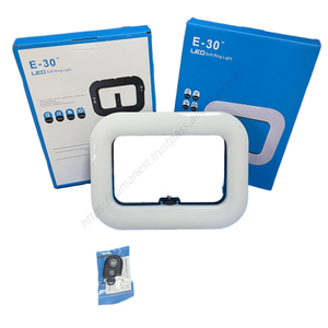 Anneau lumineux portable rechargeable E30 pour selfie, bicolore réglable, sans fil, design carré, pour maquillage et photographie (vente en gros) - Product Image 1