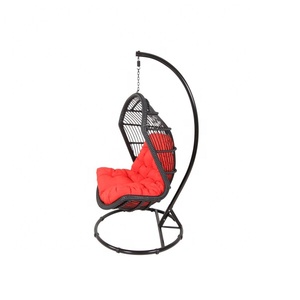 Silla Colgante de Mimbre Sintético Resistente al Agua para Exteriores con Soporte Metálico - Product Image 4