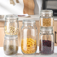 Bocaux en verre transparent à couvercle basculant, contenants hermétiques multi-usages pour cornichons, fruits, légumes et aliments fermentés faits maison