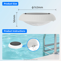Lumière solaire pour piscine RGB, étanche IP67, éclairage LED flottant pour piscine extérieure avec télécommande, angle de faisceau de 360°