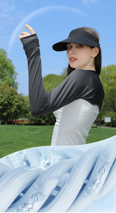 Confortable Ultra-mince Protection Solaire Anti UV Glace Soie Longs Gants Refroidissement Châle Bras Manches - Product Image 2