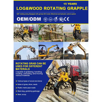 Grappin rotatif hydraulique pour excavatrice, grappin à roche rotatif, grappin à pierre pour excavatrice de 4t 5t