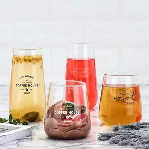 Hot selling Modern Fashion High Borosilicate Clear Glass Single Wall Website Mousse Cup Beer juice milk coffee Cup