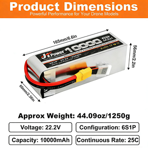 Baterai Lipo RC JHLIPO 22.2V 6S 10000mAh 25C LiCoO2 untuk Drone, Pesawat, Kapal Model, Grosir Langsung dari Pabrik - Product Image 6