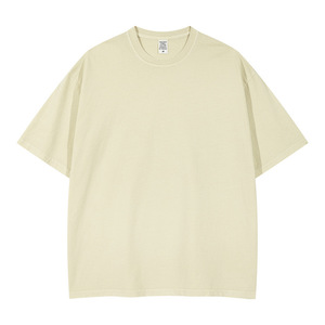 Style rétro européen américain High Street <span class=keywords><strong>INS</strong></span> Old Washed White <span class=keywords><strong>Basic</strong></span> Edition Oversize Shoulder Hanging Short Sleeve 240 Grammes - Product Image 6