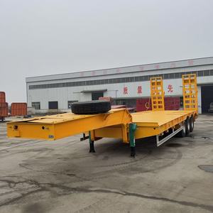 مقطورة شاحنة ذات سطح منخفض للخدمة الشاقة بمحورين أو ثلاثة محاور، حمولة 50-60 طن، جديدة تمامًا لنقل آلات البناء - Product Image 1