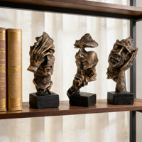 Sculpture en résine de style africain unique, objet de collection, décoration d'intérieur, ornement moderne, design artistique élégant, durable, personnalisable