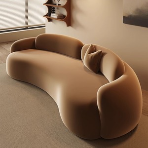 Cong hình dạng đặc biệt kem Modular <span class=keywords><strong>sofa</strong></span> Set căn hộ nhỏ cửa hàng quần áo Beauty Salon B & B văn phòng khu vực nghỉ ngơi gỗ xốp khách sạn - Product Image 2
