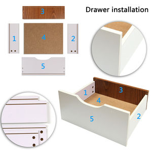 Tùy chỉnh hiện đại gỗ đầu giường Bàn Cạnh Giường ngủ với 2 ngăn kéo và 4 soild chân gỗ - Product Image 4