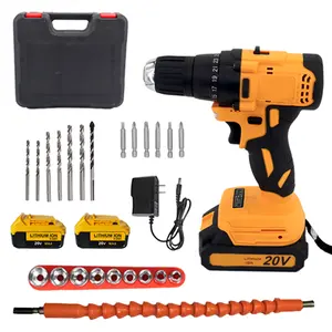 Factory Power Drills Kit 21V Portable Electric Cordless Brushless 20V Cordless Drill Lithium Battery Power Tools Kit