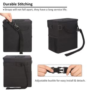 ถังขยะแขวนพนักพิงศีรษะในรถยนต์แบบพับได้ ป้องกันการรั่วซึม พร้อมฝาปิดหนัง สำหรับจัดเก็บ - Product Image 2